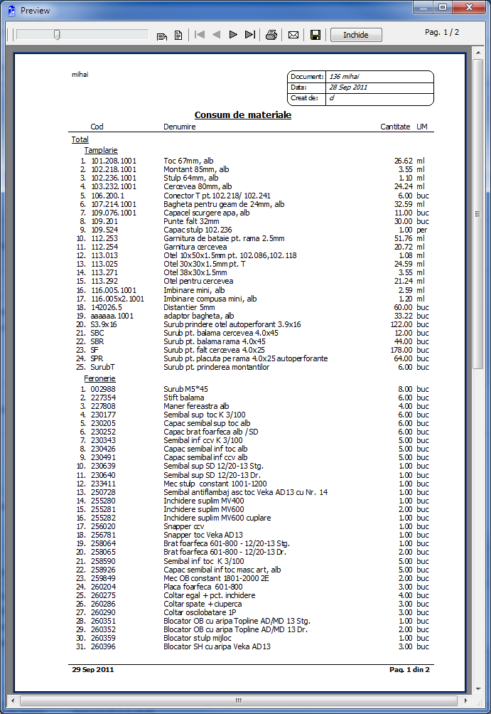 documente consum insumat